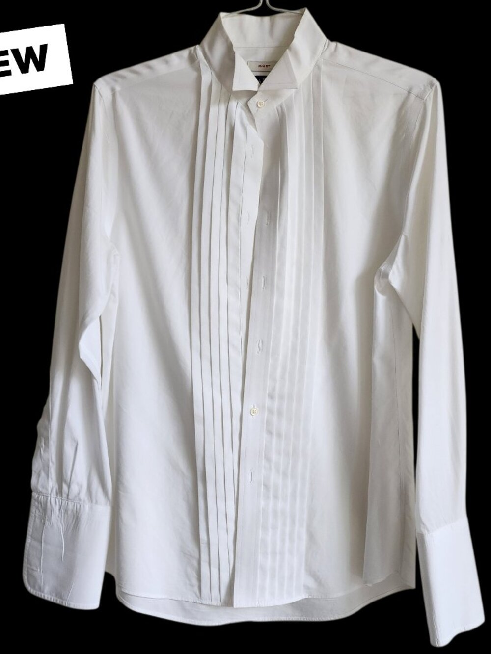 15.5 33 White Tuxedo Shirt Tux Formal Wing Collar Pleats Pleated Jos A Bank Mens